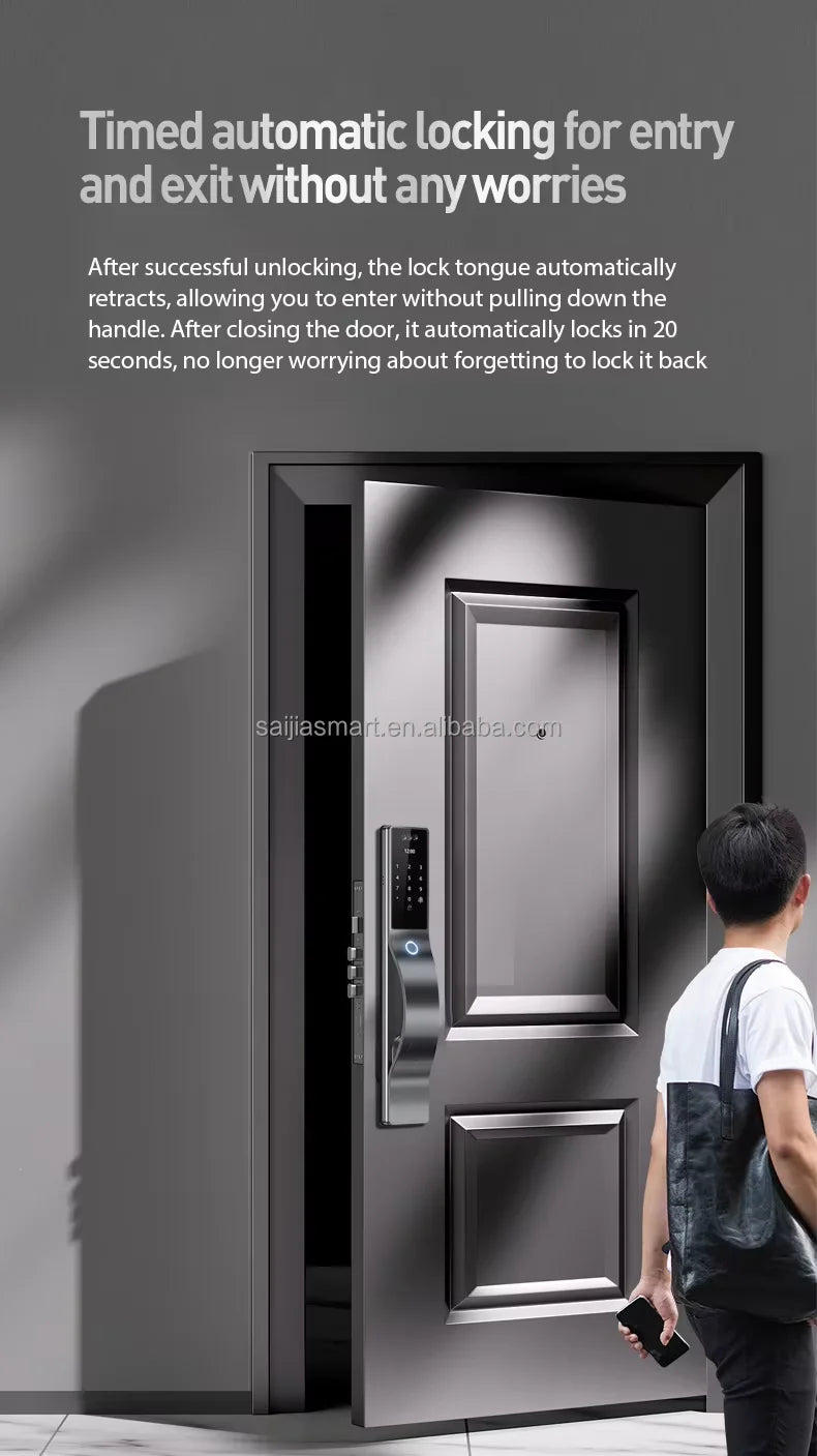 Wi-Fi Smart Lock 3D Face Recognition Digital Door Lock With Automatic Electronic Fingerprint Biometric Network Camera