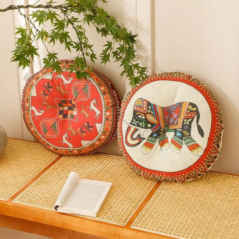 Bohemia Cotton Linen Chair Cushion Geometric Cotton And Hemp Round Chair Cushion Yoga Meditation Floor Mat Sofa Pillow Cushion