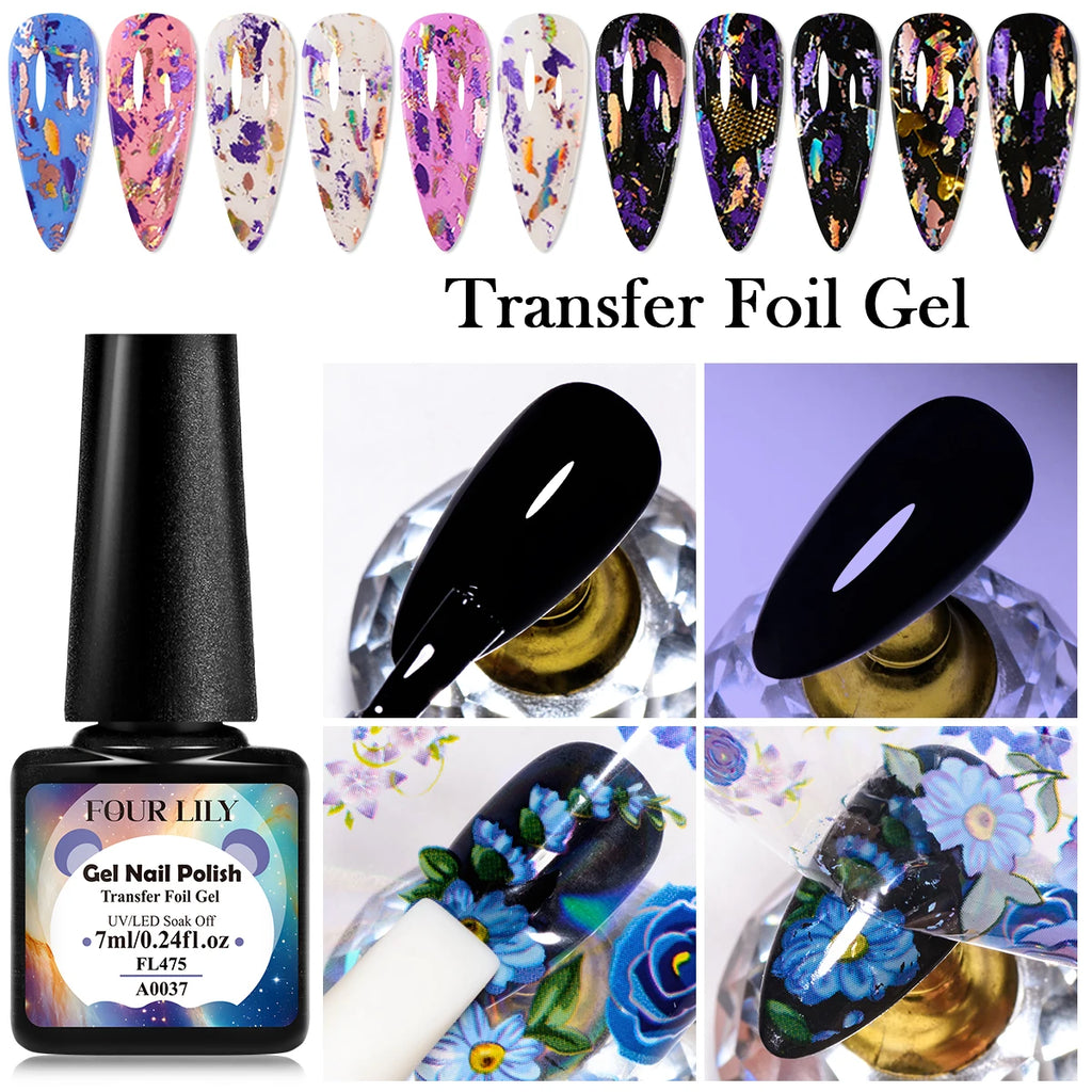 Transfer Foil Nail Gel Polish 7ml - Soak Off UV LED Art Varnish Permanent Makeup Machines Tidesmit