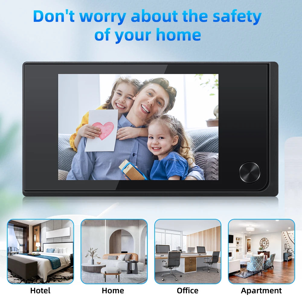 Elecpow 3.5 inch Peephole Video Doorbell Camera 120 Degree Angle Peephole Viewer Smart Home Outdoor Cat Eye Visual Doorbell