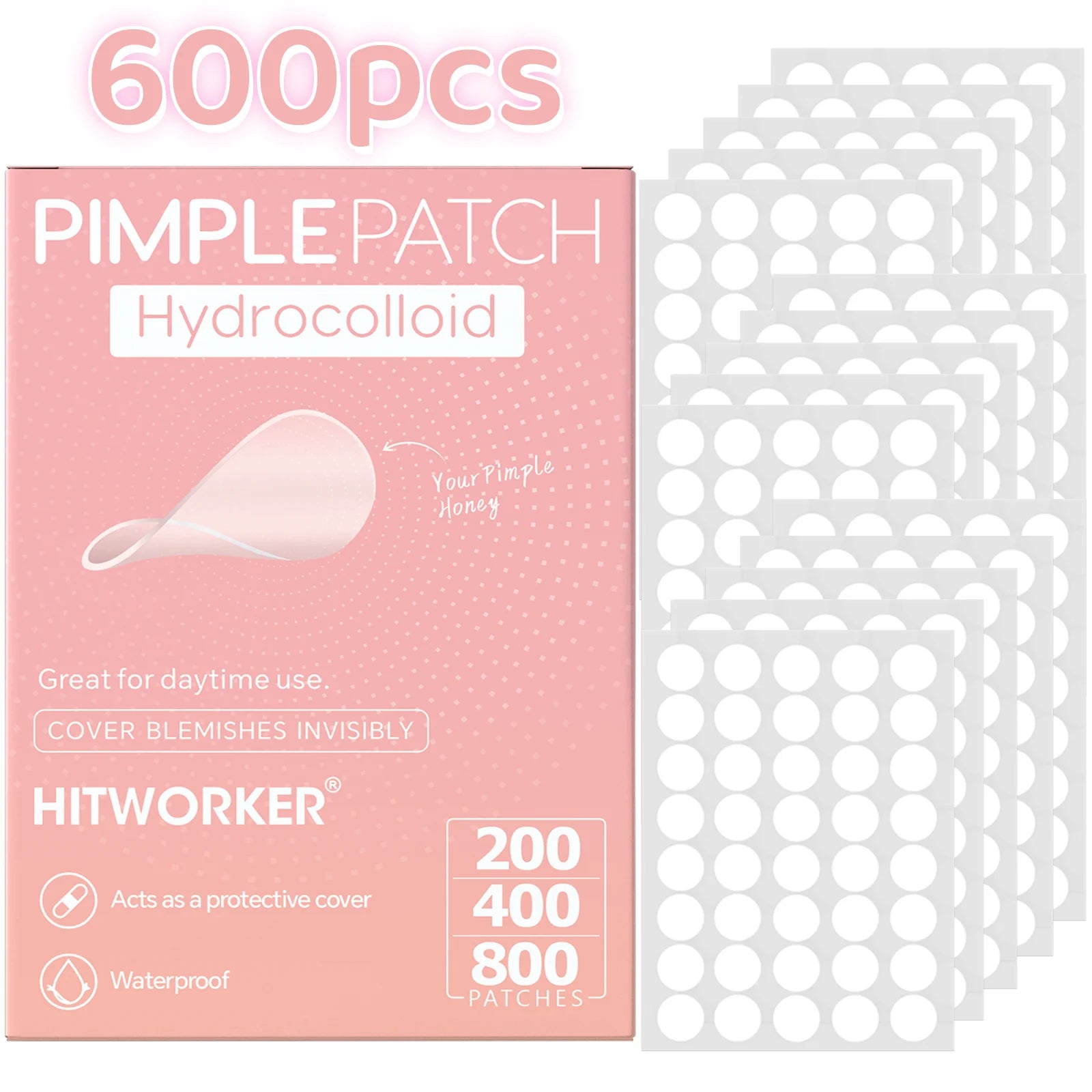 600/400/240pcs/box invisible acne patch set - deep cleaning high-quality water-based acne stickers, gentle and skin friendly
