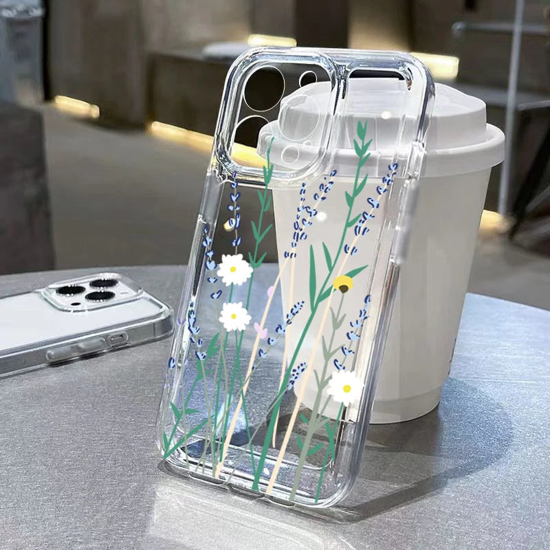 Redmi Note 14 Clear Case | Jasmine Floral Shock-Absorbing Slim Fit Cover Tidesmit