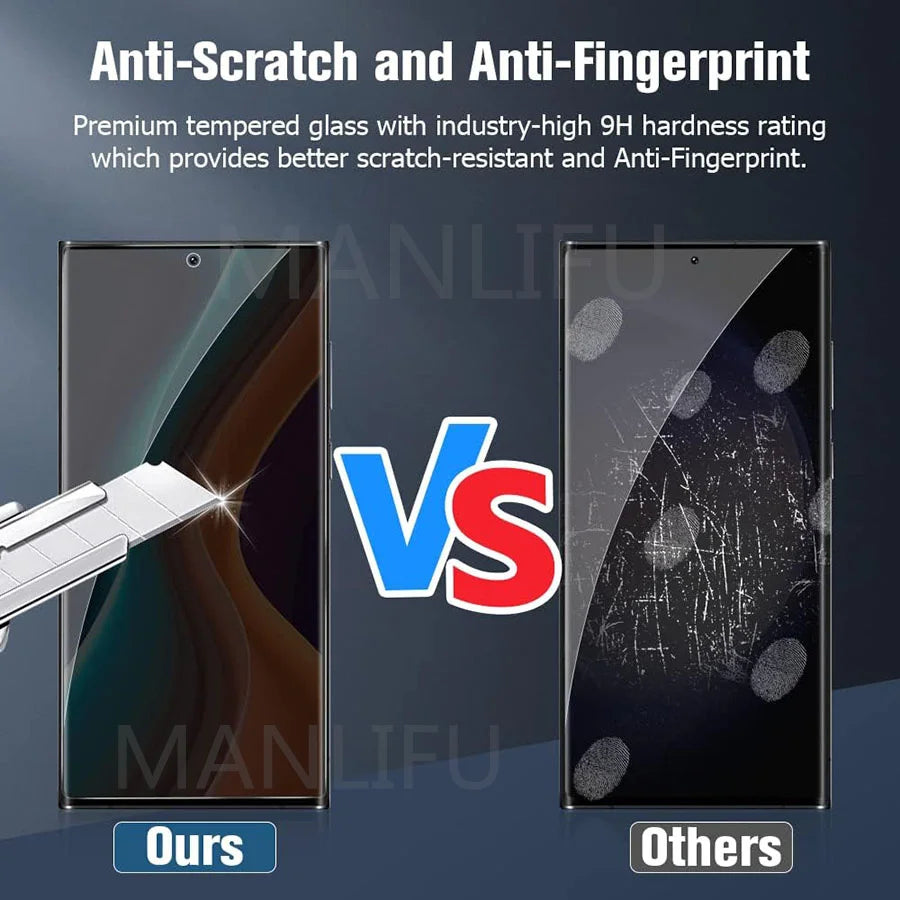 3D Curved Full Coverage Anti-Spy Tempered Glass For Samsung Galaxy S25 Ultra Privacy Fingerprint Unlock Screen Protector Glass AE Tidesmit