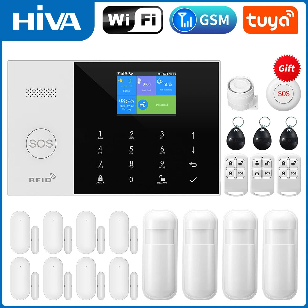 Wireless Home Alarm System with WiFi App Control & Smart Integration E EU Plug Tidesmit