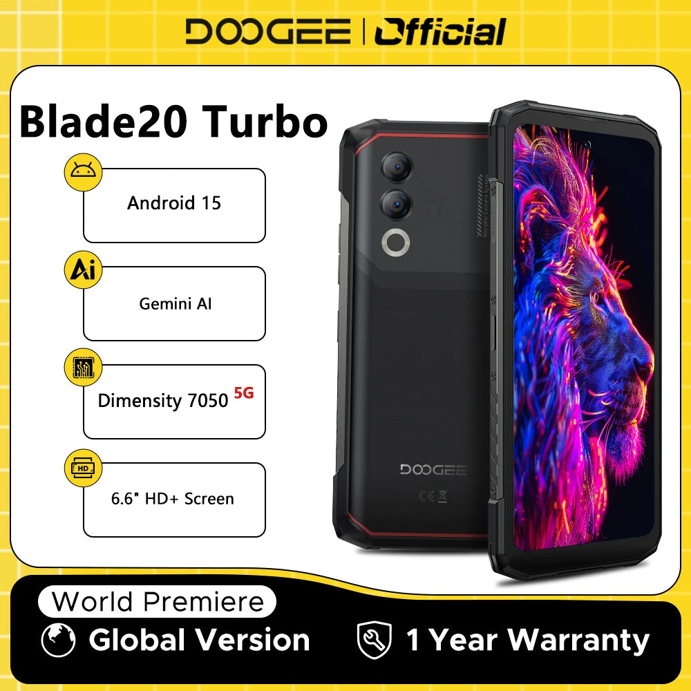 DOOGEE Blade20 Turbo 5G Rugged Phone - 8GB/256GB Global Version AE Tidesmit