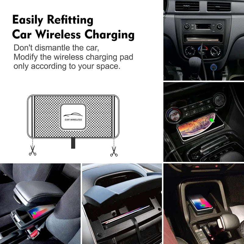 Wireless Car Charger Pad - Qi Certified Fast Charging Grip Mat Tidesmit