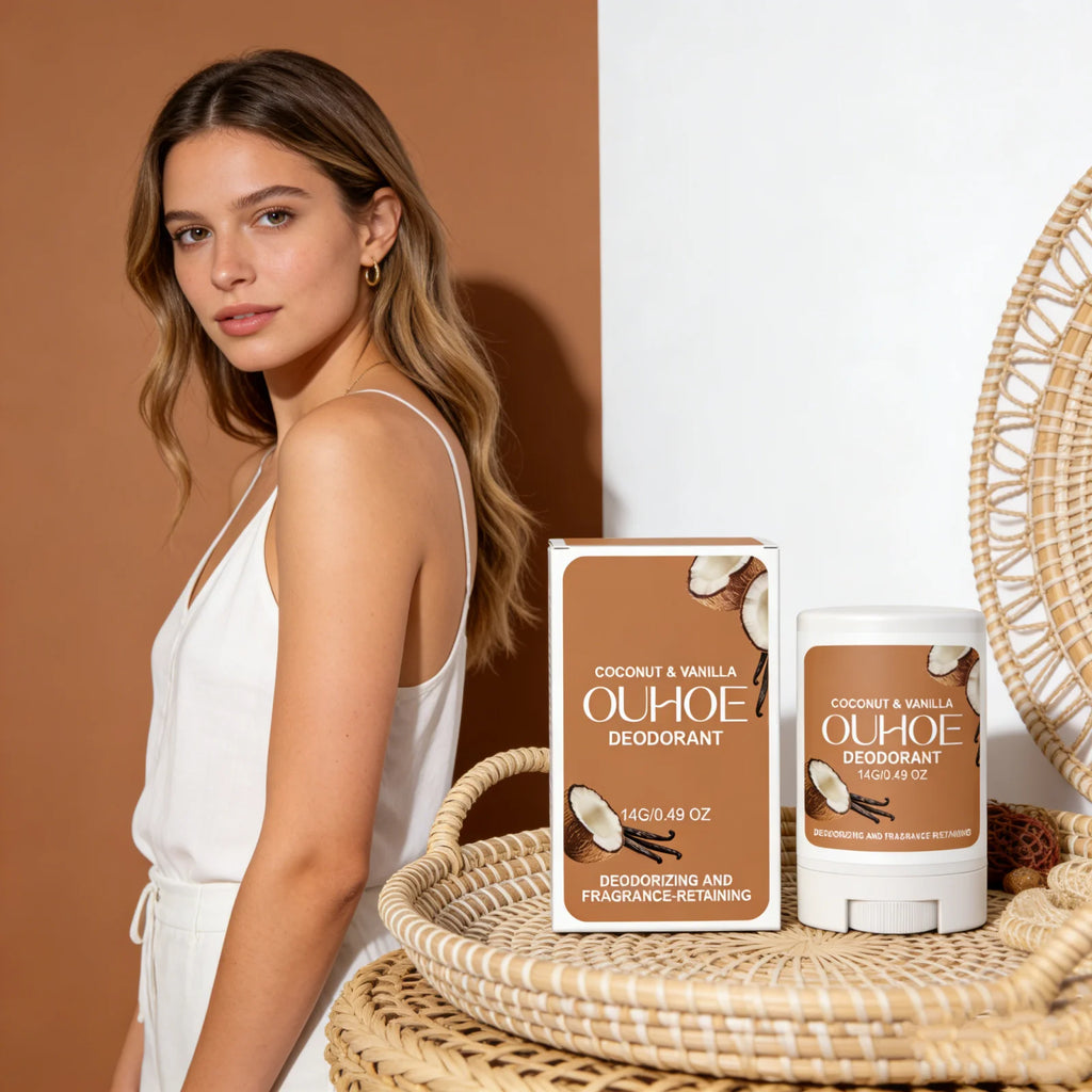 Tidesmit coconut vanilla deodorant stick for long-lasting underarm odor control and refreshing fragrance.