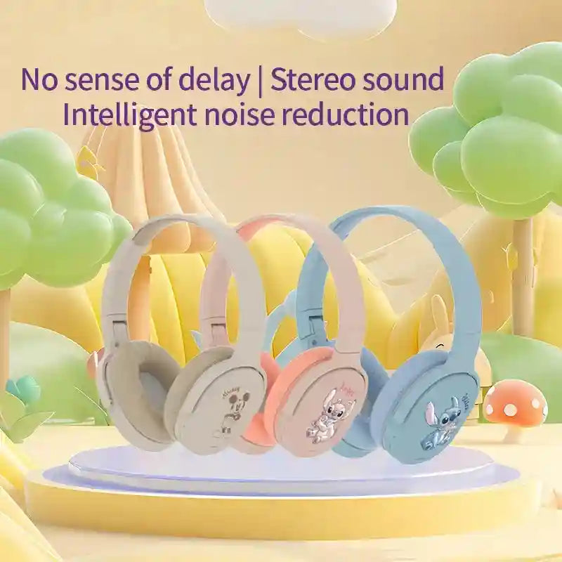 Disney Wireless Headphones - Noise Cancelling Over-Ear Kids Headset Tidesmit