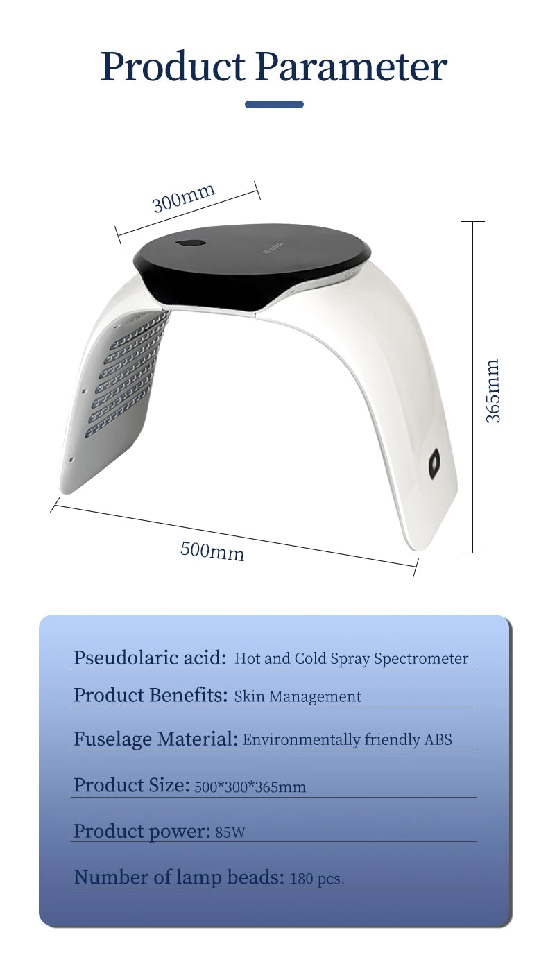 Cold And Hot Nano Water Supplement Spray Spectrometer Colorful Dynamic Red Light PDT Photon Rejuvenation Mask Beauty Instrument