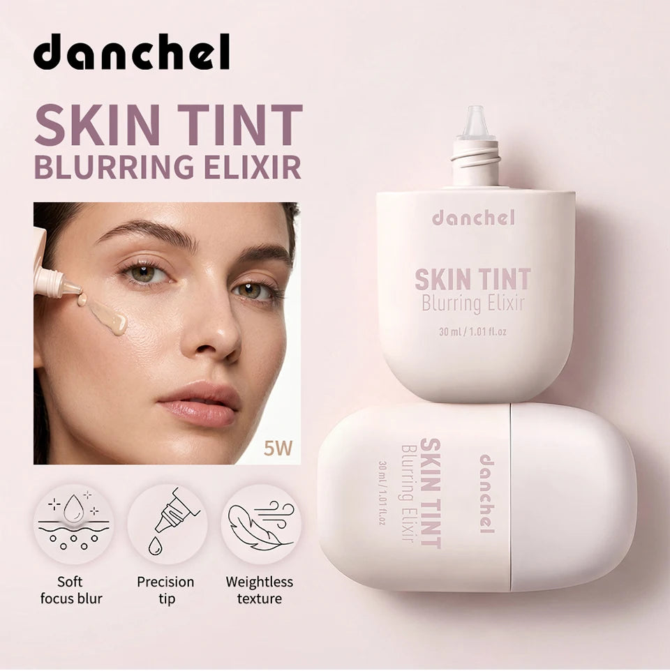 Tidesmit Skin Tint Blurring Elixir Foundation shade swatch showing long lasting hydrating pore coverage texture