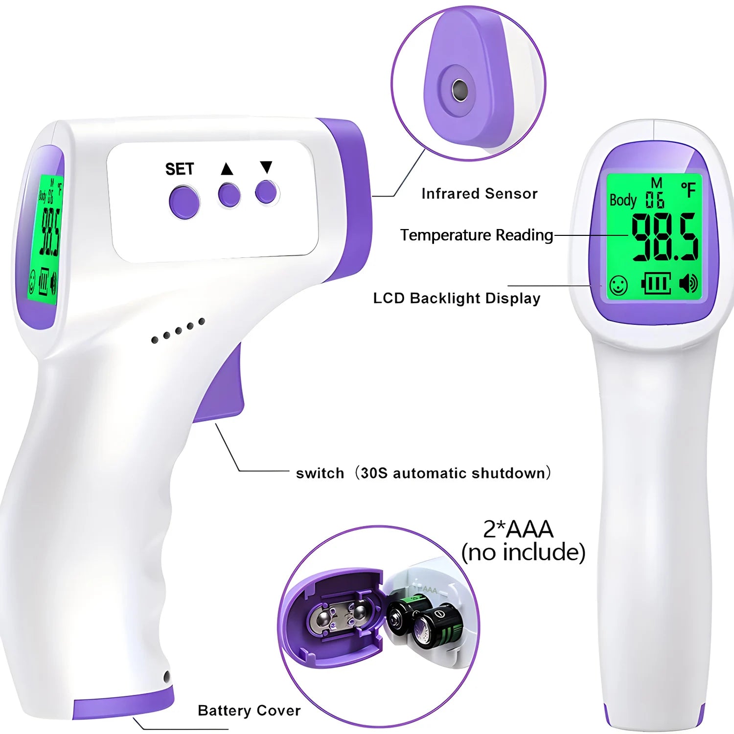 Digital Thermometer Electronic Non-Contact Medical Infrared for Baby Adults Body Medical Thermometer Home Fever Monitor
