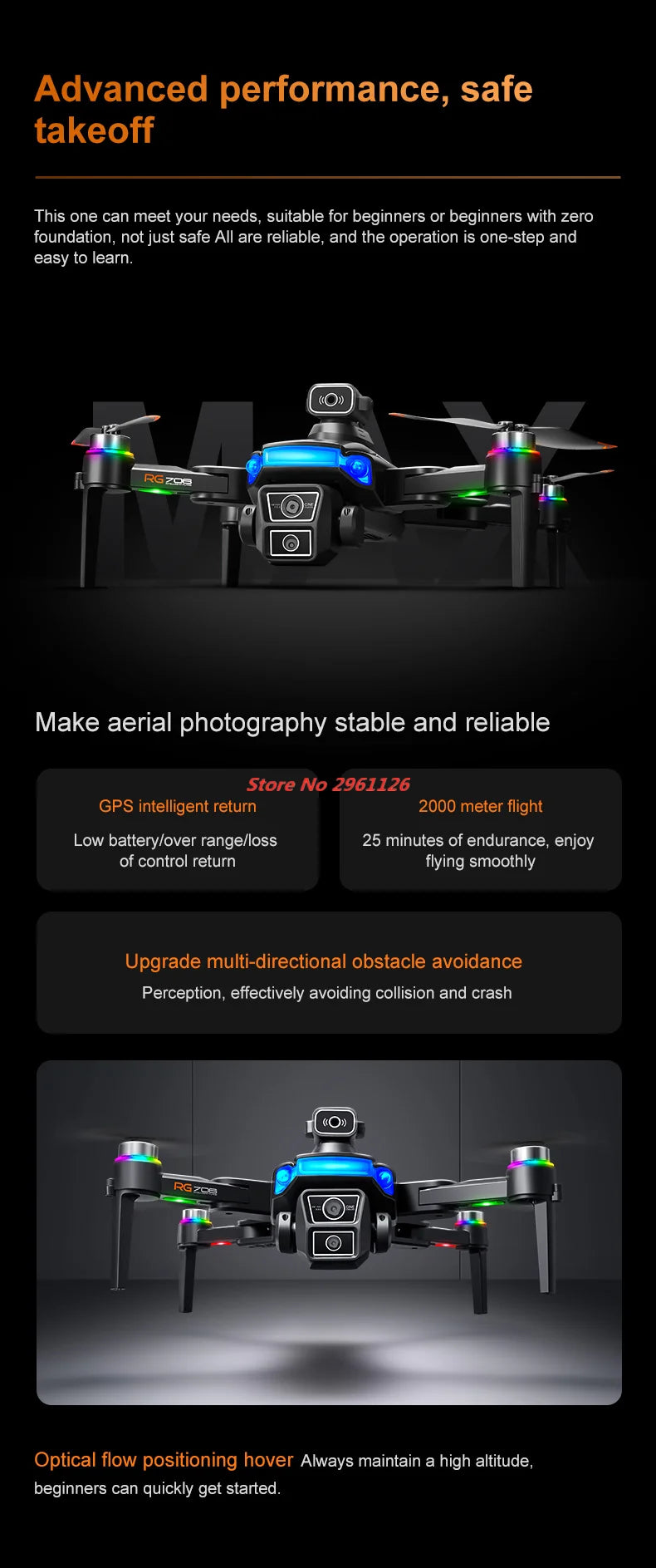Tidesmit 8K GPS Drone with Obstacle Avoidance & 5G WiFi FPV Tidesmit