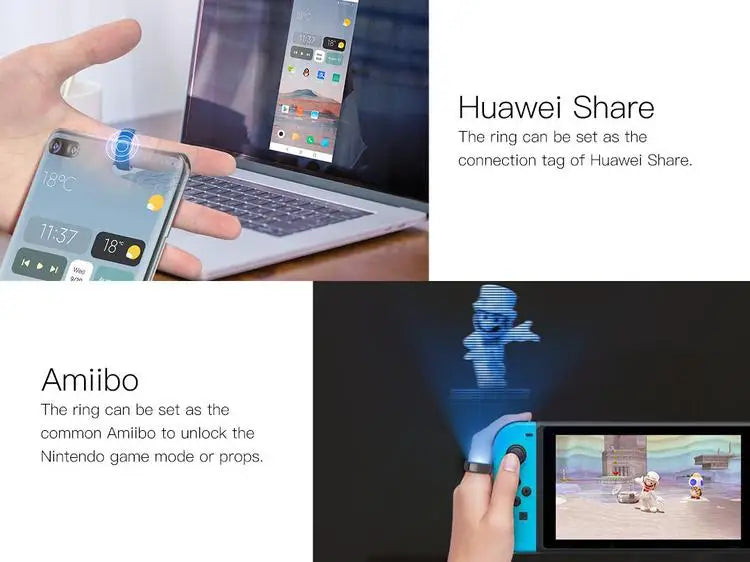 Smart Health Ring with NFC & Biometric Sensor | Tidesmit Tidesmit