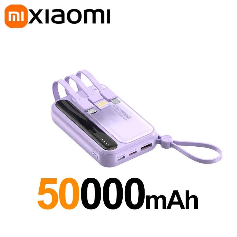 Portable Charger 50000mAh with 4 Built-in Cables | Tidesmit Purple 50000mAh Tidesmit
