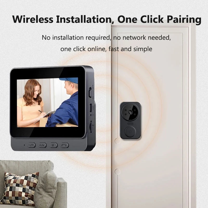 4.3 Inch WiFi Wireless Video Doorbell Two Way Video Intercom Outdoor HD Doorbell Camera Smart Home Security Visual Door Bell