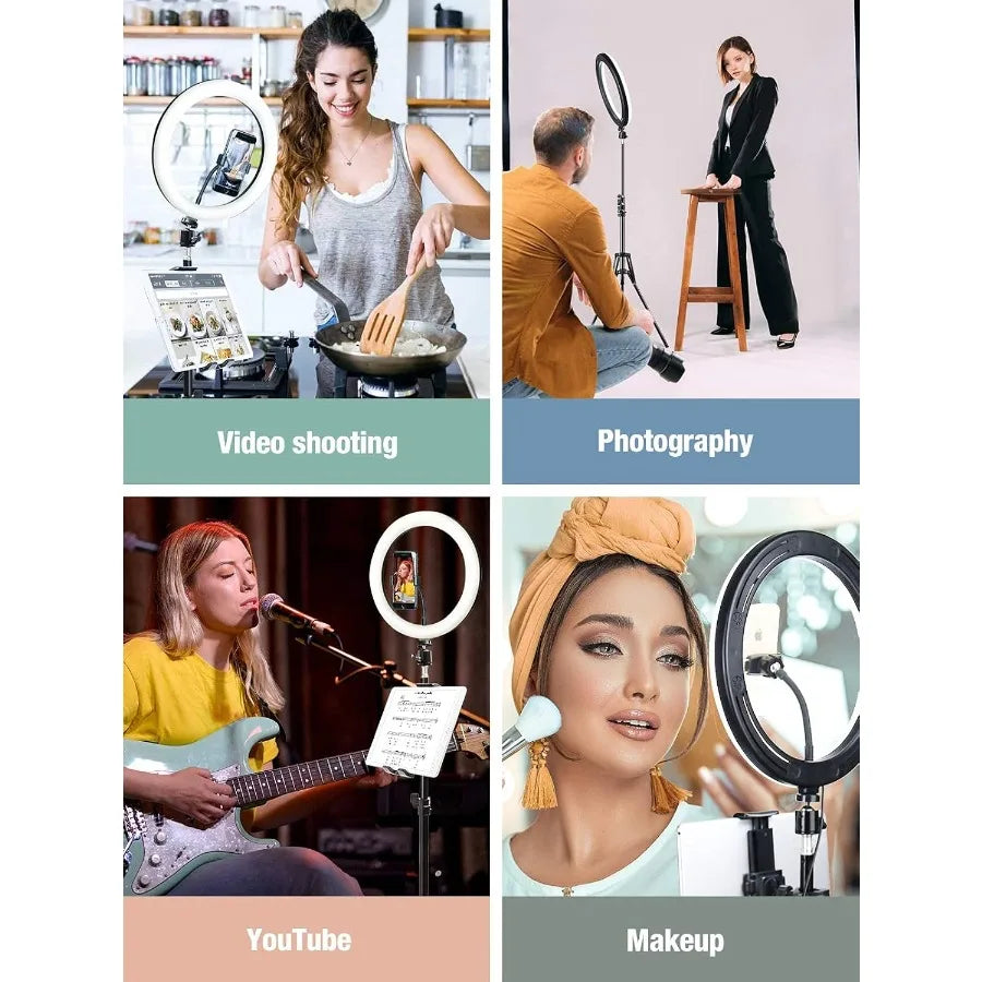 12-Inch Dimmable Ring Light with 72-Inch Tripod for Professional Content Tidesmit