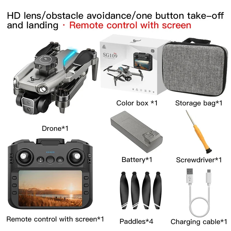GPS Drone with 4K Camera and Screen Remote - SG109 Series SG109 MAX Screen RC Tidesmit