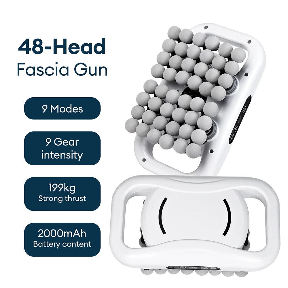 Deep Tissue Massage Gun: Percussion Muscle Recovery Tool Relaxation Treatment 48 head-White Tidesmit