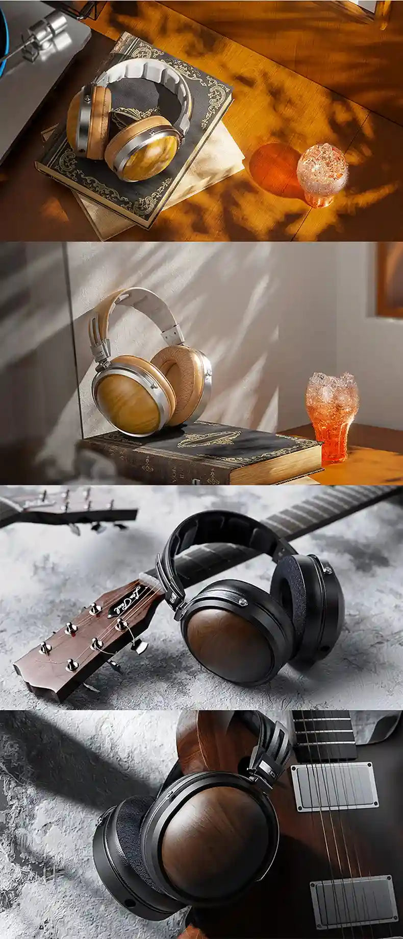 FiiO FT1 Closed-Back Over-Ear Headphones with 60mm Wood Driver Tidesmit