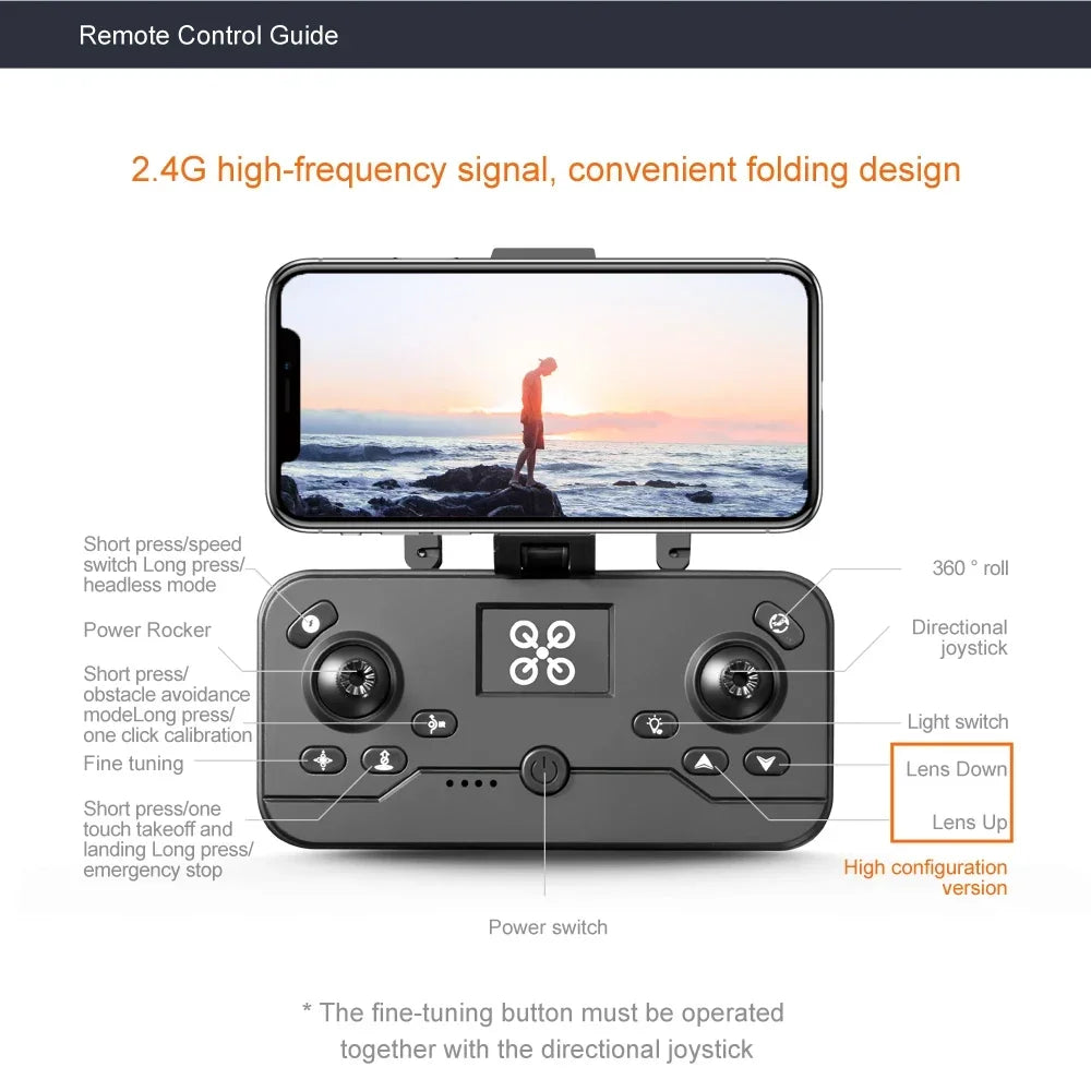 8K Camera Drone with Obstacle Avoidance - Foldable GPS Quadcopter Tidesmit