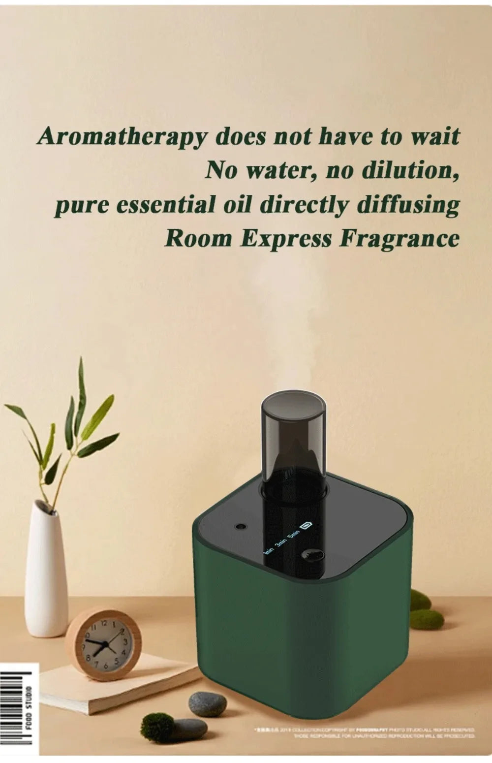 Waterless Essential Oil Diffuser Portable Room Fragrance Diffuser USB Rechargeable Professional Machine Electric Smell for Home
