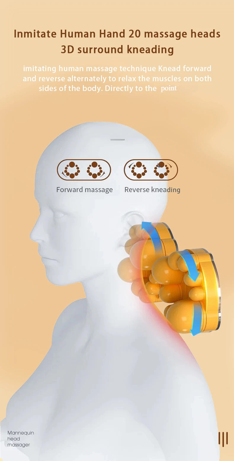 Electric Neck Massager with Heat Therapy & Deep Tissue Shiatsu - Tidesmit Massage Chairs Tidesmit