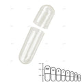 1000 Tidesmit size 00 HPMC vegetarian empty capsules, vegan, kosher & halal certified clear vegetal pill shells.
