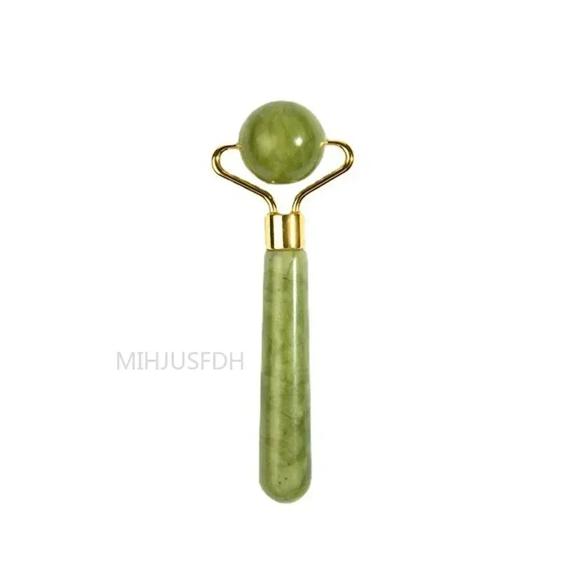 Jade Roller Massager 3-Piece Set for Face and Muscle Relief Back Massage Instrument Single-head Roller Tidesmit