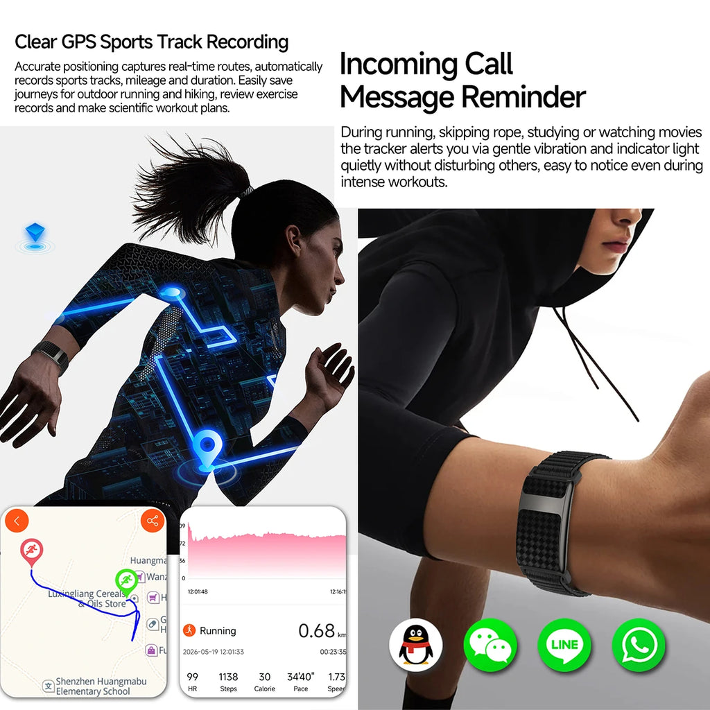 VWAR FLOW ECG Smart Fitness Bracelet Heart Rate Blood Oxygen Sleep Monitor Body Temperature Stress Tracker Women Men Health Band