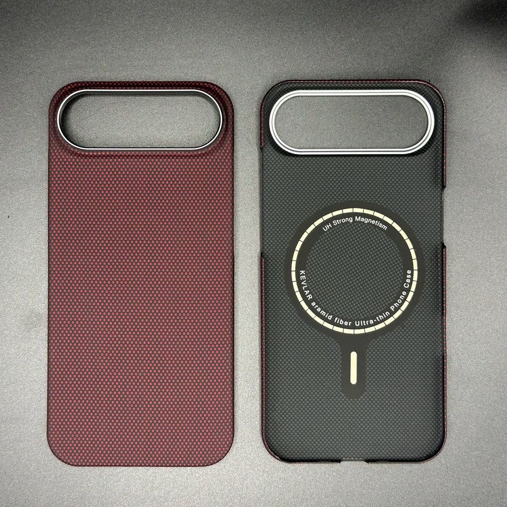 iPhone 17 Air Kevlar Case - Slim Aramid Fiber Shock-Absorbing Cover Dark Red iPhone Air Tidesmit