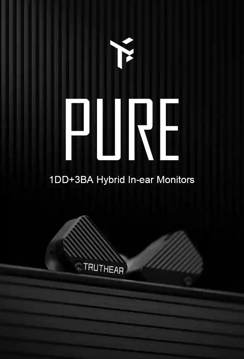 TRUTHEAR PURE Wired In-Ear Monitors | 1DD+3BA HiFi Studio Headphones Tidesmit