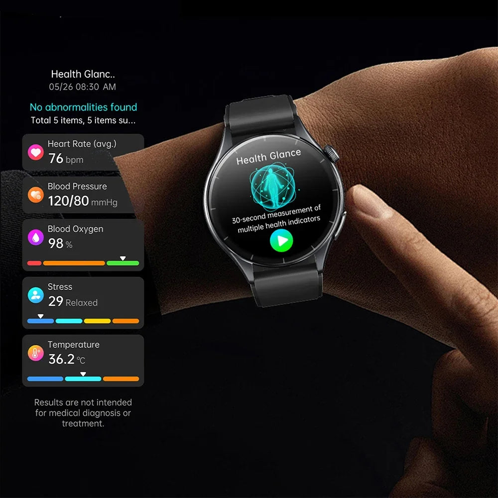 2026 New Health Analysis ECG+PPG Smart Watch Body Fat Uric Acid Blood Pressure Heart Rate Tracker NFC Smartwatch For Android IOS