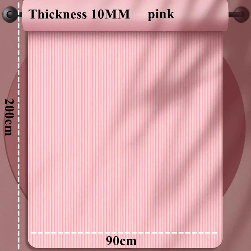 200/185×80/90cmYoga Mat Travel Fitness Exercise 10mm Thicknesses for Yoga Pilates Floor Workouts Thicken Widen Moisture-proof