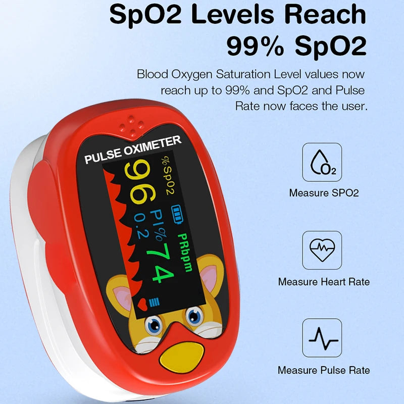 Child Finger Pulse Oximeter Pediatric Oximetro pediatrico De Dedo OLED Rechargeable Neonatal Children kids Puls ioximetro