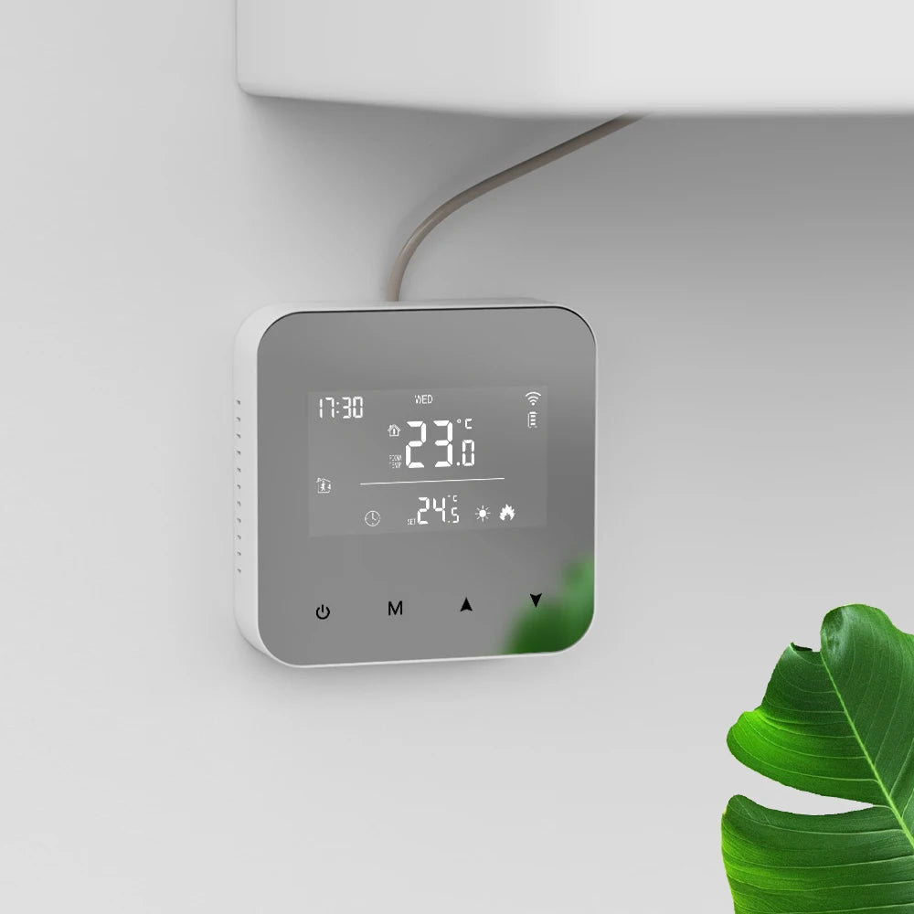 WiFi Thermostat for Boiler Battery Powered Accurate Heating Cooling Control for Your Home Compatible with Alexa Google Alice