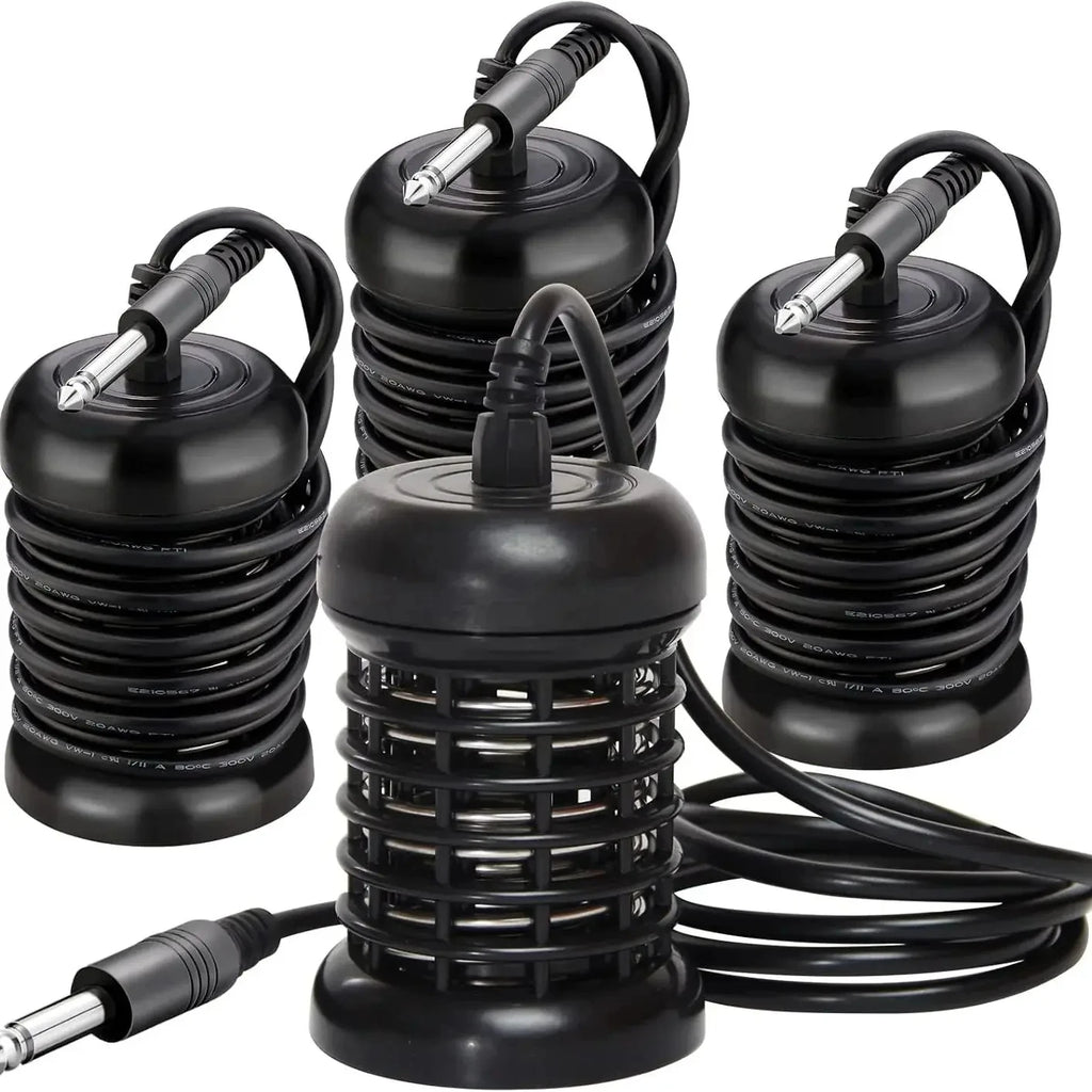 Set of black ionic detox foot bath arrays with connecting cords for professional or home spa feet cleanse treatment.