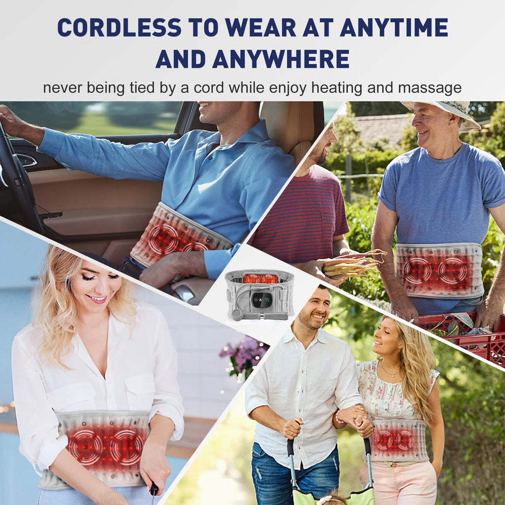 Lumbar Decompression Belt with Red Light Therapy and Vibration Support Fascia Gun Tidesmit