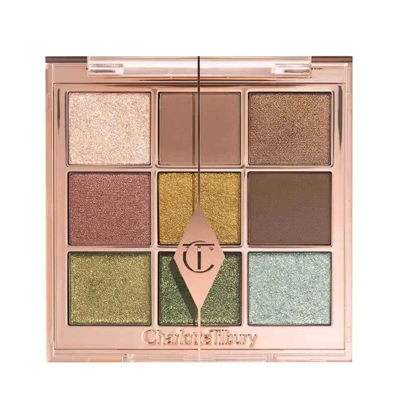 Tidesmit 9 color rose pink eyeshadow palette swatch featuring matte glitter and pearly textures for face makeup