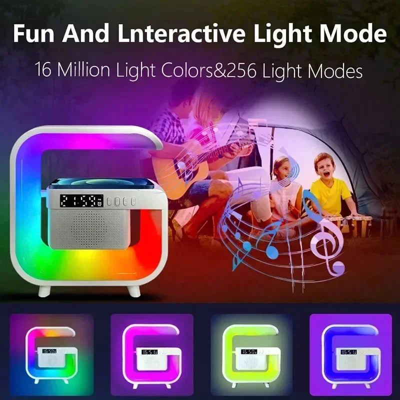 Portable Bluetooth Speaker with RGB Light, Wireless Charging & FM Radio Tidesmit