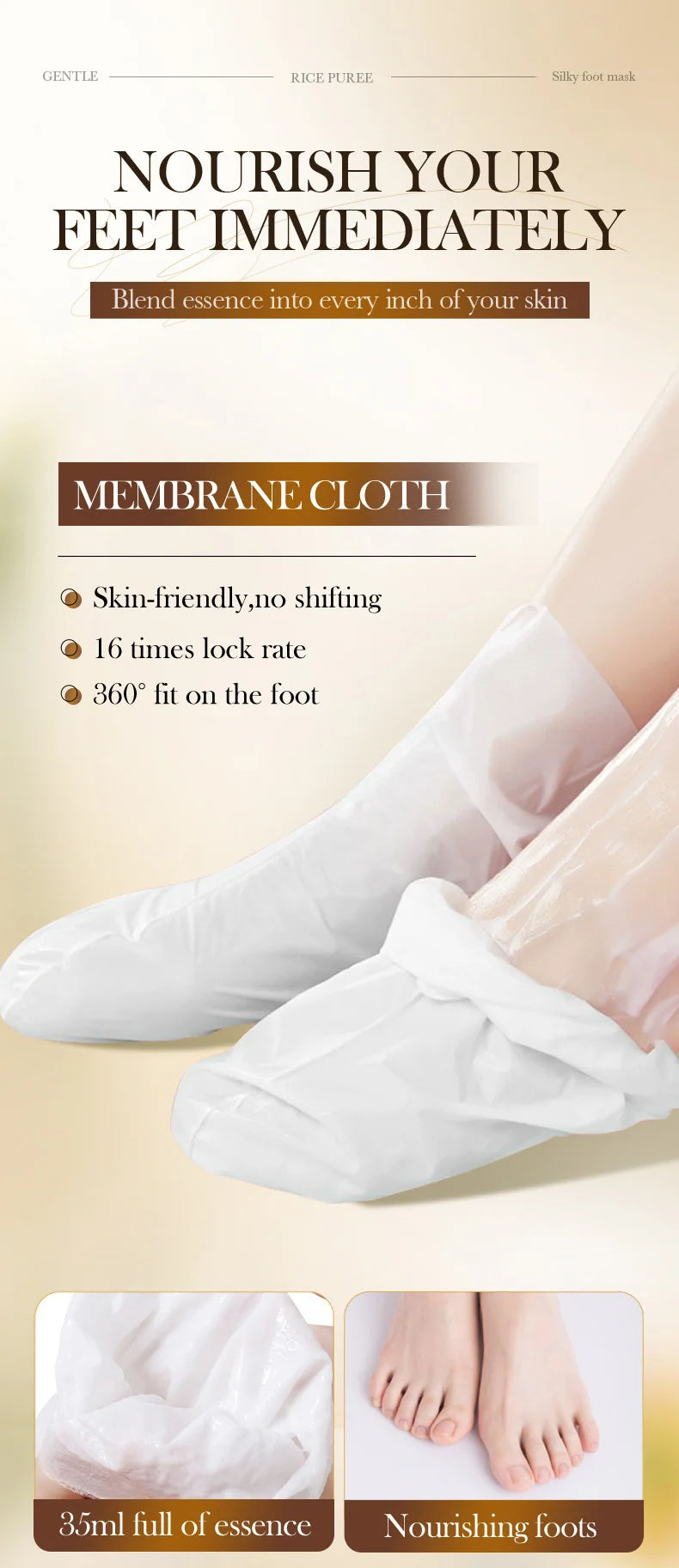 White Rice Foot Mask Moisturizing Exfoliating Treatment - 1-5 Pack Scrubs Treatments Tidesmit