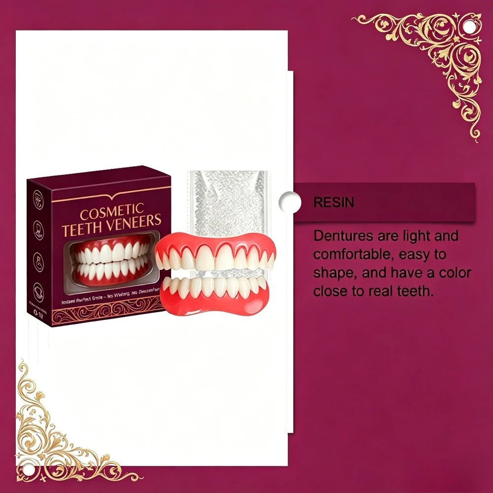 Silicone Gel Smile Veneers Upper & Lower Cosmetic Teeth Cover Comfort Fit Instant Natural Fake Teeth Braces Oral Care