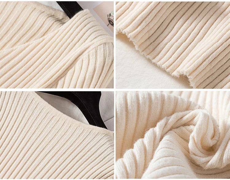 2026 Casual Long Sleeve Knitted V Neck Pullover Autumn Winter Women Sweaters Femme Basic Solid Jersey Tops Fashion Clothes