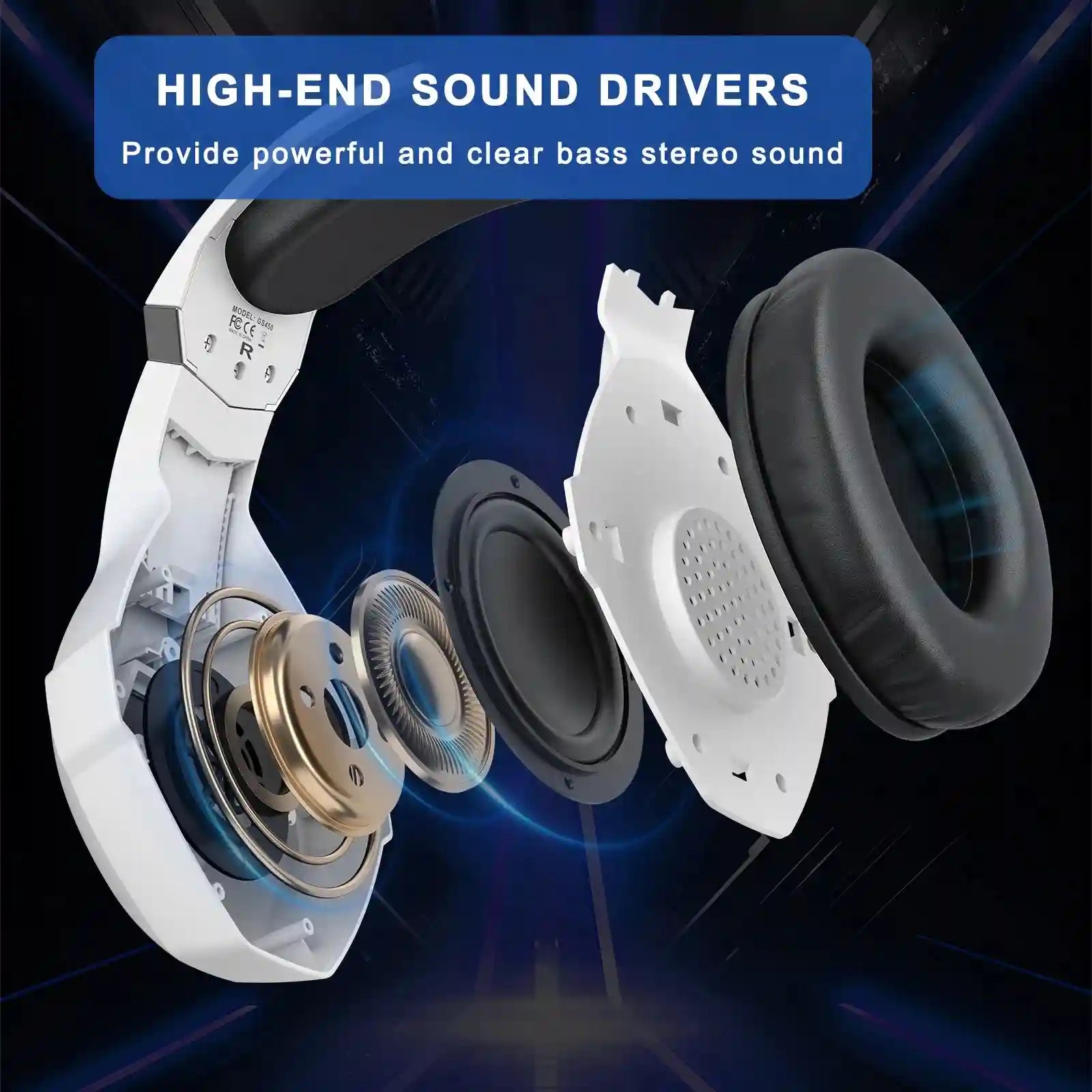 Tidesmit RGB Over-Ear Gaming Headphones with Mic - Low Latency Audio Tidesmit