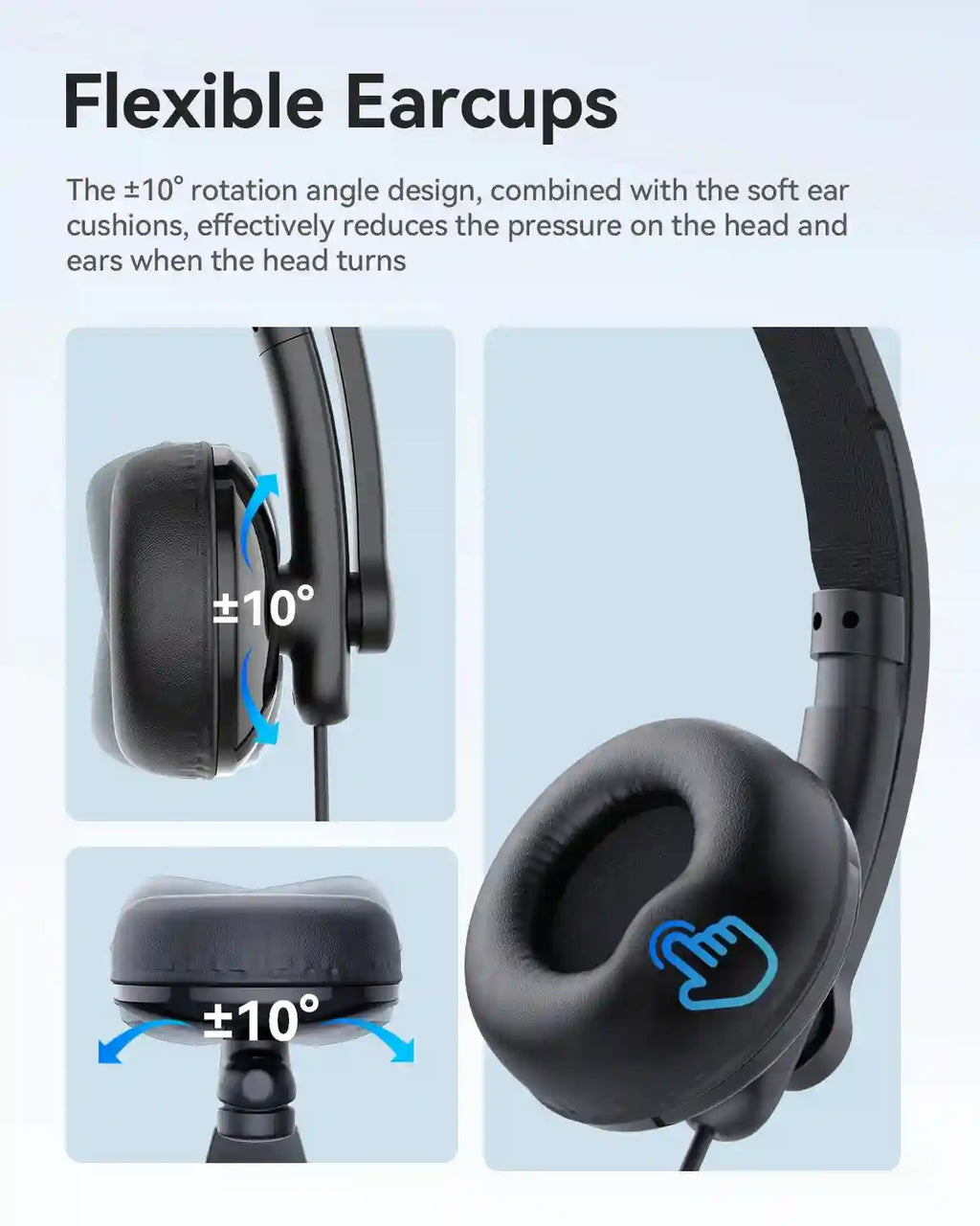 USB Wired Headset with Microphone - Noise Cancelling PC Office Headset Tidesmit