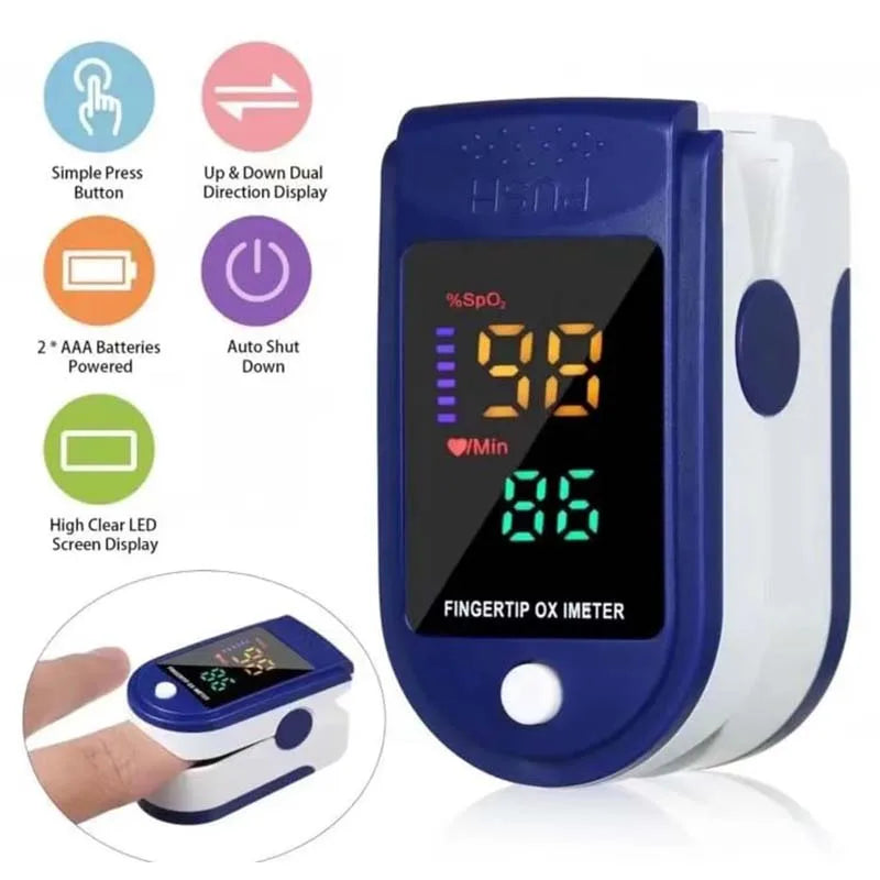 Portable Fingertip Oximeter Heart Rate Meter Pulse Blood Oxygen Saturation OLED Screen Digital Tube Practical Monitor