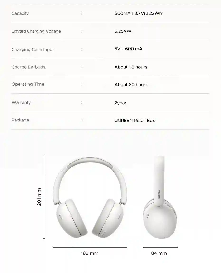 Wireless Headphones Over-Ear with 80H Playtime HiFi Sound Tidesmit