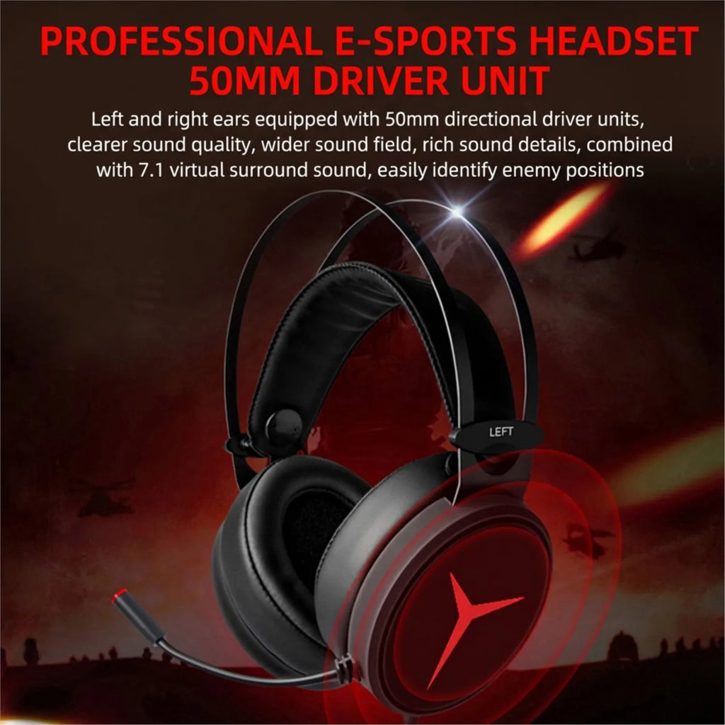 Lenovo Legion Gaming Headset - Over-Ear Wired Audio with Noise-Cancelling Mic Tidesmit