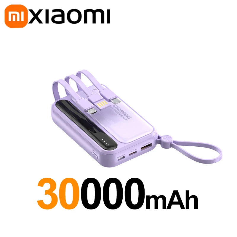 Portable Charger 50000mAh with 4 Built-in Cables | Tidesmit Purple 30000mAh Tidesmit