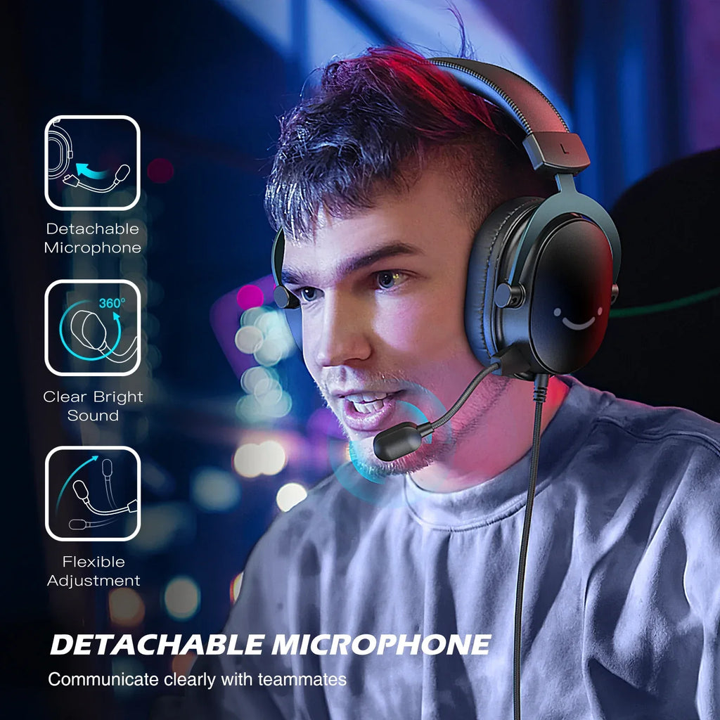 Tidesmit 7.1 Surround Sound PC Gaming Headset for PC PS5 Black Tidesmit