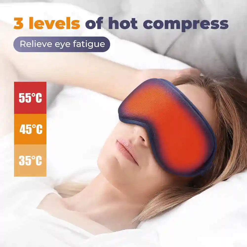 Electric Eye Massager with Heat - Portable Stress Relief Device Blue Relaxation Treatment Tidesmit